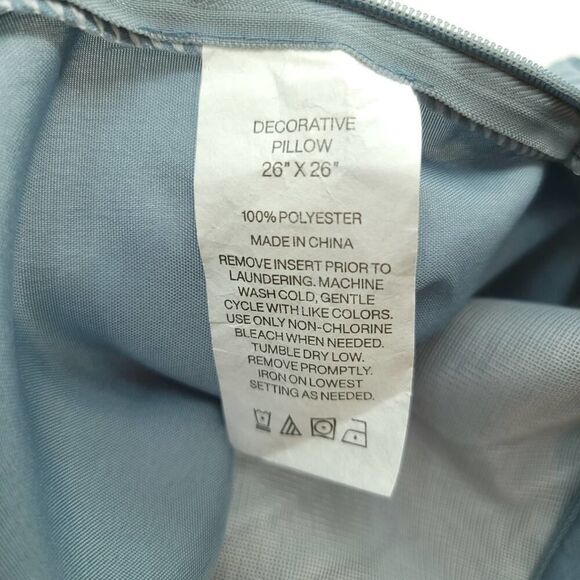 DKNY Slate Blue Large Square Pillow Cover 26" Polyester - Picture 4 of 5